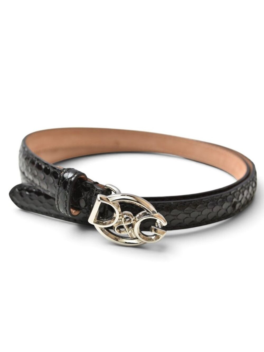 Dolce & Gabbana Belt & Python Pattern Black D&G